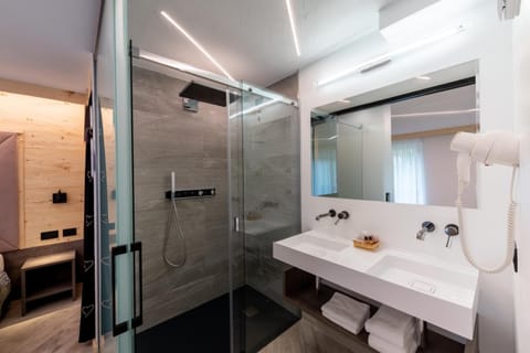 Shower, free toiletries, hair dryer, bidet