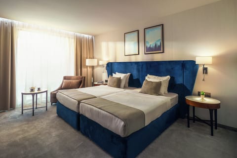 Standard Double Room, Sea View | Minibar, in-room safe, desk, laptop workspace