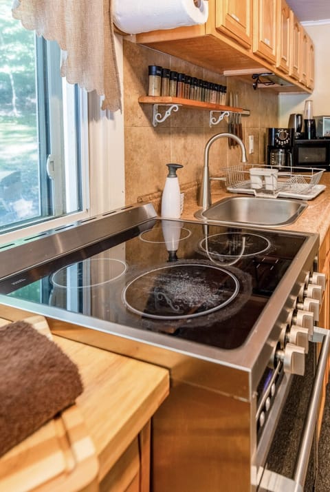 Cabin, 2 Bedrooms, Private Pool | Private kitchen | Full-size fridge, microwave, oven, stovetop