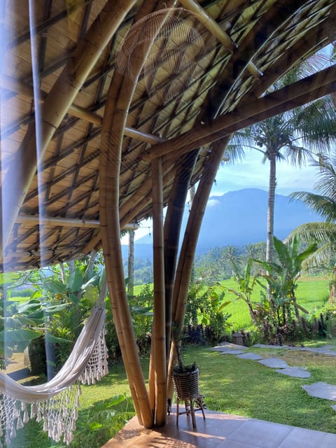Bamboo Villa with Ricefield and Mountain Views | Balcony view