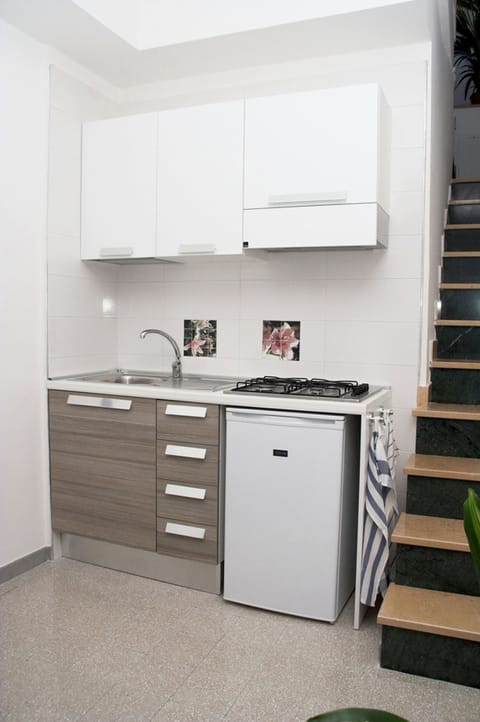 Duplex, 1 Bedroom | Private kitchenette | Fridge, electric kettle