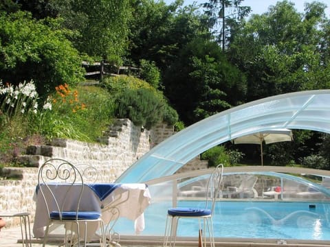 Indoor pool, outdoor pool, pool umbrellas, sun loungers