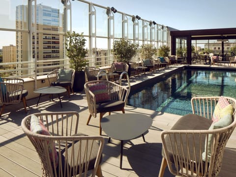 Rooftop bar, pool views, open daily
