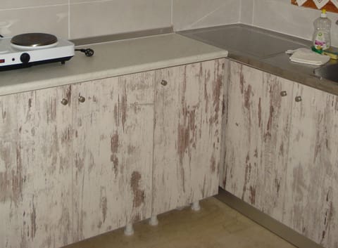 Basic Double Room, 1 Bedroom, Kitchen, Partial Sea View | Private kitchen | Full-size fridge, stovetop, cookware/dishes/utensils