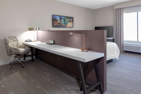 In-room safe, desk, laptop workspace, blackout drapes