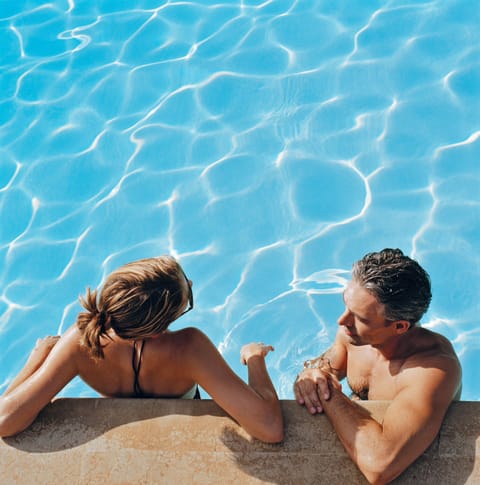 Outdoor pool, open 8:00 AM to 10:00 PM, pool umbrellas, sun loungers