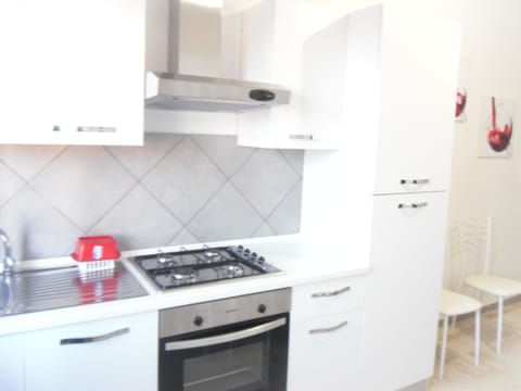 Fridge, electric kettle, cleaning supplies, freezer