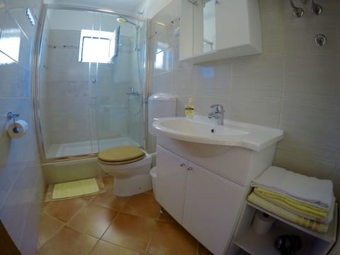 Double Room (1) | Bathroom | Shower, hair dryer, towels