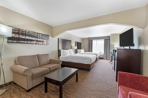 Standard Room, 2 Queen Beds, Non Smoking, Refrigerator & Microwave | In-room safe, desk, iron/ironing board, free WiFi