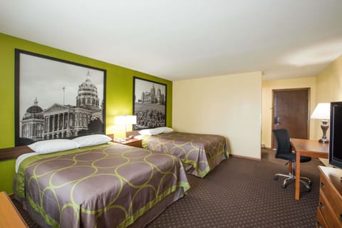 Desk, blackout drapes, iron/ironing board, cribs/infant beds