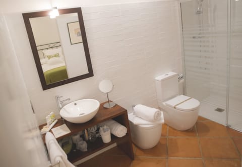 Standard Double Room, Accessible | Bathroom | Shower, free toiletries, bidet, towels