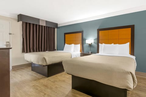 Standard Room, 2 Double Beds, Non Smoking | Premium bedding, desk, laptop workspace, iron/ironing board