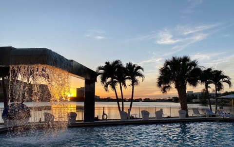 Outdoor pool, open 7:00 AM to 7:00 PM, sun loungers