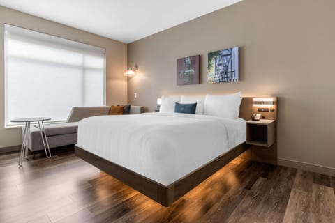 Hypo-allergenic bedding, desk, laptop workspace, iron/ironing board