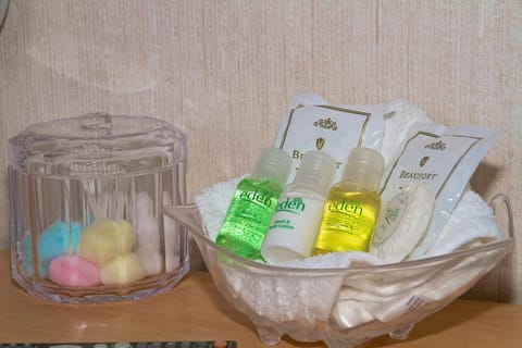 Free toiletries, hair dryer, bathrobes, slippers