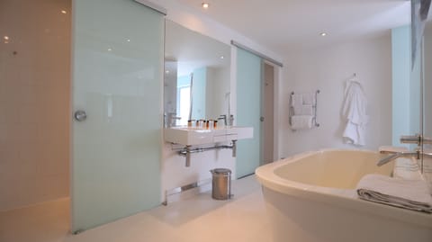 Suite | Bathroom | Combined shower/tub, free toiletries, hair dryer, towels