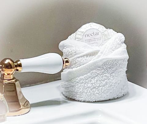 Classic Double Room Single Use, 2 Queen Beds (Adults Only ) | Bathroom amenities | Combined shower/tub, deep soaking tub, eco-friendly toiletries