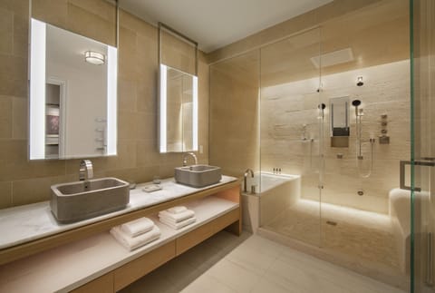 Suite (Koele) | Bathroom | Designer toiletries, hair dryer, bathrobes, slippers