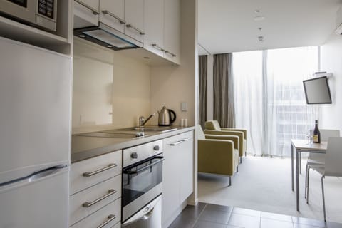 Standard Apartment, 1 Bedroom | Private kitchen | Full-size fridge, microwave, stovetop, dishwasher