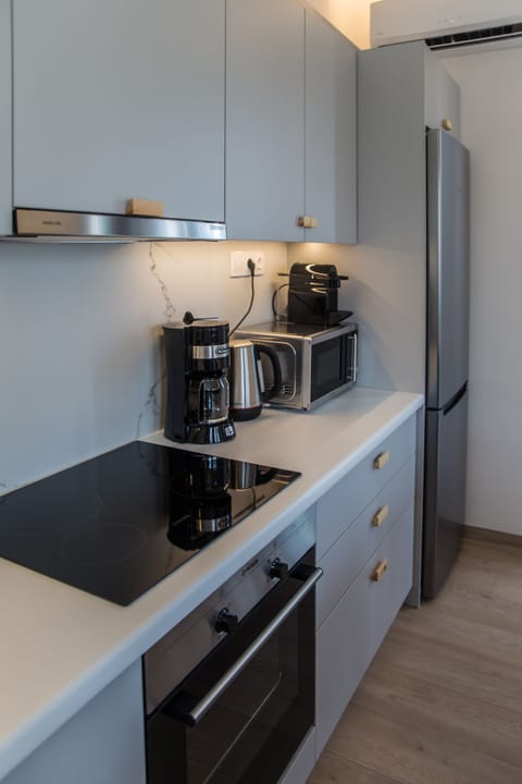 Deluxe Apartment, 4 Bedrooms, Terrace, City View | Private kitchen | Full-size fridge, microwave, oven, stovetop