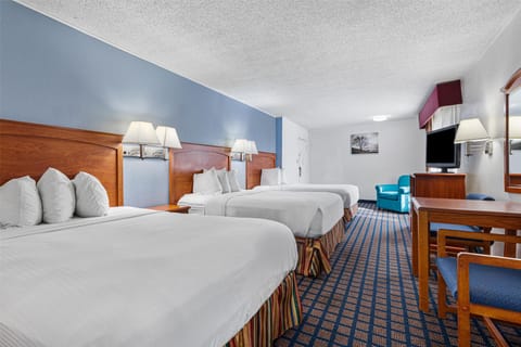 Standard Room, Multiple Beds, Non Smoking, Refrigerator & Microwave | In-room safe, desk, laptop workspace, iron/ironing board