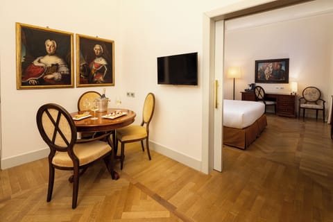 Suite, 1 Queen Bed, Balcony (View) | Living area | 50-cm flat-screen TV with satellite channels, TV