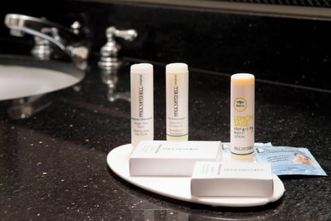 Down comforters, Select Comfort beds, in-room safe, desk