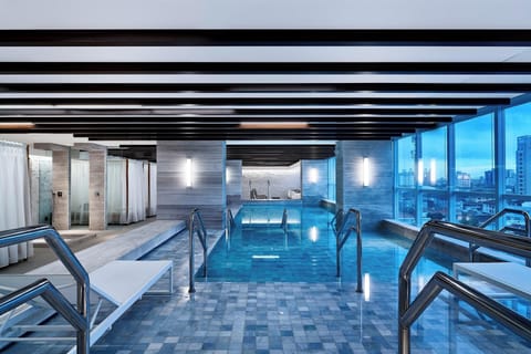 Indoor pool, open 8:00 AM to 8:00 PM, free cabanas, sun loungers