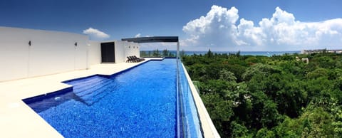 Outdoor pool, a rooftop pool