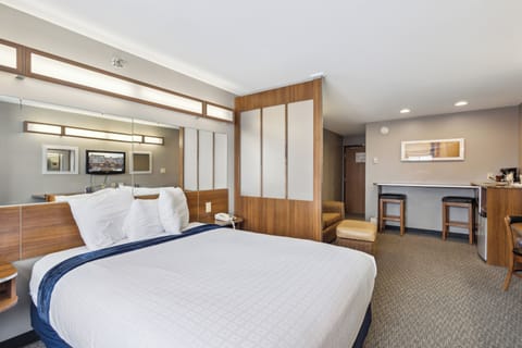 Deluxe Studio Suite, 1 Queen Bed, Non Smoking | Desk, laptop workspace, iron/ironing board, free cribs/infant beds