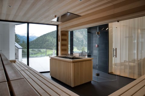 Sauna, hot tub, steam room, mud baths, Swedish massages, sports massages