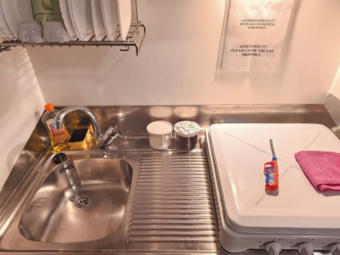 Fridge, stovetop, cookware/dishes/utensils, freezer