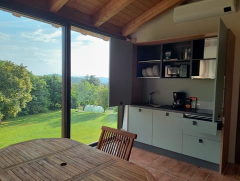 Fridge, microwave, stovetop