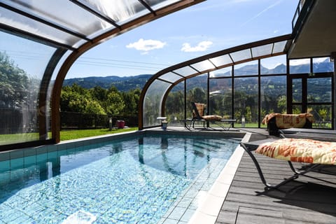 Indoor pool, open 10:00 AM to 8:00 PM, sun loungers