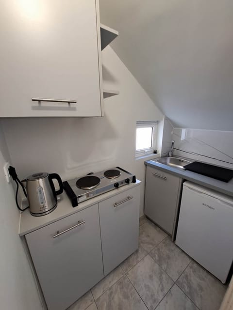 Fridge, electric kettle