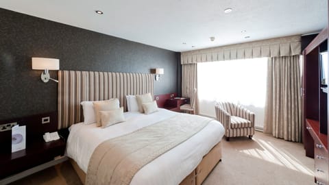 Hypo-allergenic bedding, desk, laptop workspace, iron/ironing board