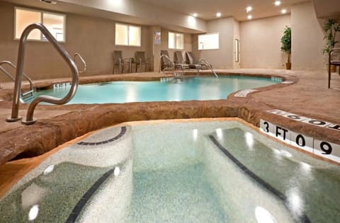 Indoor pool, open 10 AM to 10 PM, sun loungers