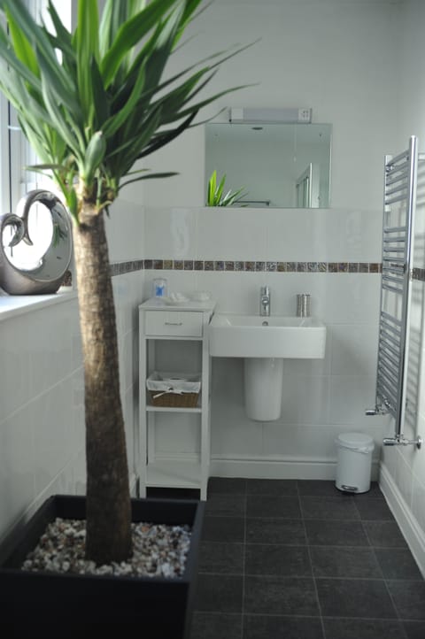 Large King Room | Bathroom | Shower, free toiletries, hair dryer, towels