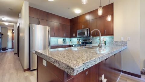 Condo, 2 Bedrooms | Private kitchen | Fridge, microwave, dishwasher, coffee/tea maker