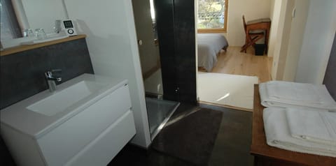 Double Room | Bathroom | Shower, hair dryer, towels, soap