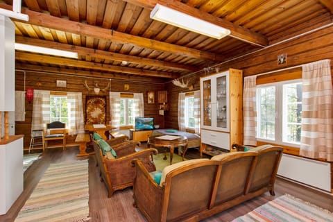 Cottage, Sauna | Living area | Flat-screen TV