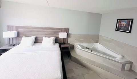 Pillowtop beds, desk, laptop workspace, iron/ironing board