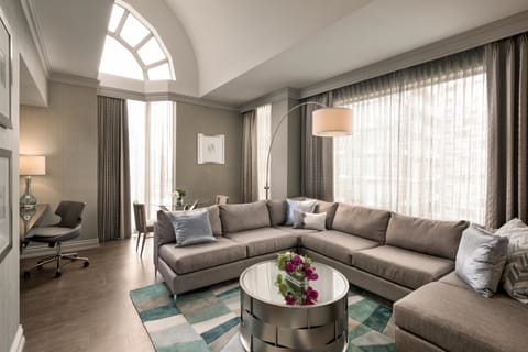 Suite, 2 Bedrooms, Non Smoking, Refrigerator (Penthouse) | Living area | 55-inch flat-screen TV with digital channels, TV