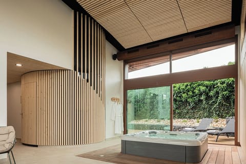Sauna, hot tub, body treatments, prenatal massages, sports massages