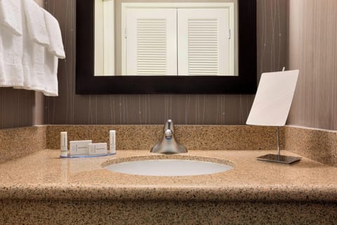 Combined shower/tub, eco-friendly toiletries, hair dryer, towels