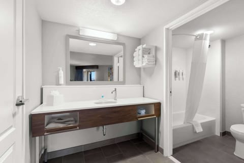 Executive Studio Suite | Bathroom | Free toiletries, hair dryer, towels