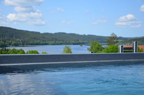 Seasonal outdoor pool, sun loungers