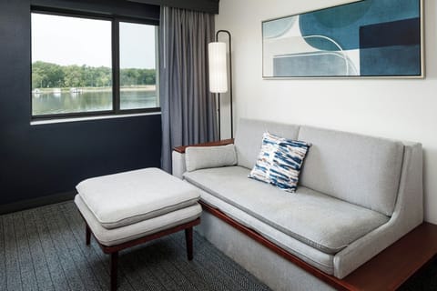 Room, 1 King Bed with Sofa bed, River View | Hypo-allergenic bedding, in-room safe, desk, laptop workspace