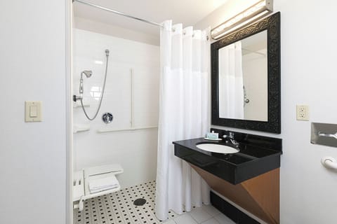 Room, 1 King Bed (Mobility/Hearing Access, Roll-In Shwr) | In-room safe, individually furnished, desk, blackout drapes