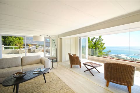 Premier Apartment, 2 Bedrooms, Balcony, Ocean View | Living room | Flat-screen TV